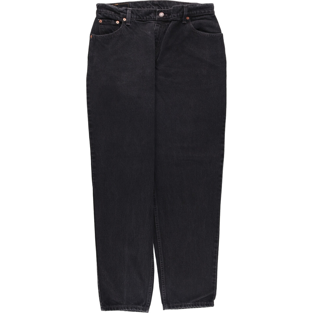 90'S Levi's 550 Relaxed Fit Tapered Leg Black Denim Pants, Women's XXL (W34) cotton black type Vintage Second Hand