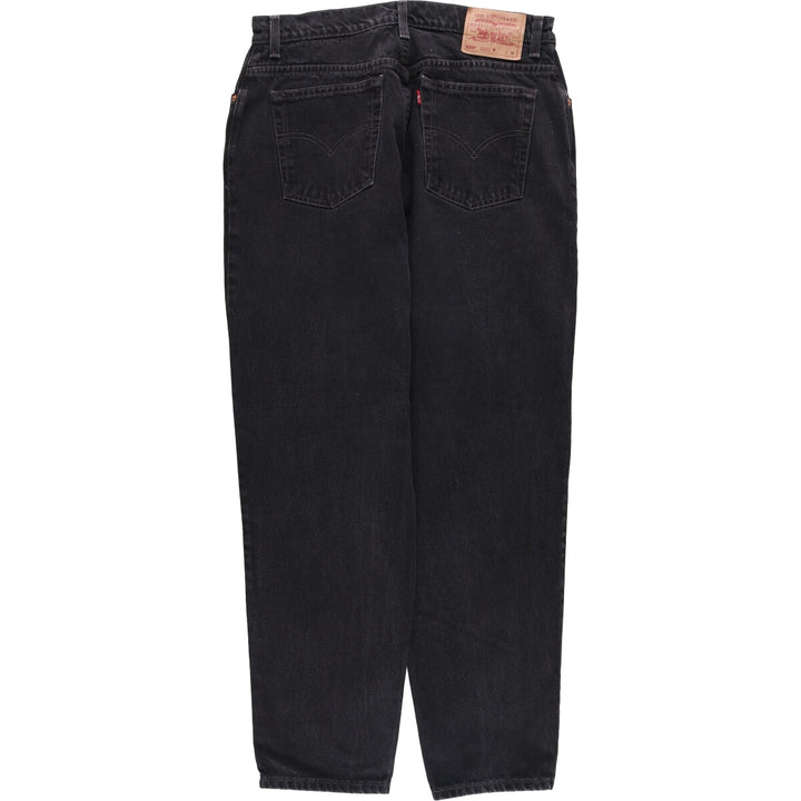 90'S Levi's 550 Relaxed Fit Tapered Leg Black Denim Pants, Women's XXL (W34) cotton black type Vintage Second Hand