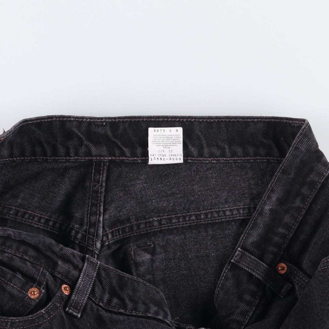 90'S Levi's 550 Relaxed Fit Tapered Leg Black Denim Pants, Women's XXL (W34) cotton black type Vintage Second Hand