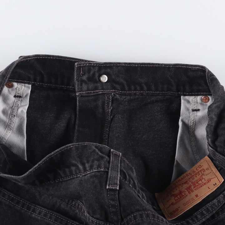 90'S Levi's 550 Relaxed Fit Tapered Leg Black Denim Pants, Women's XXL (W34) cotton black type Vintage Second Hand