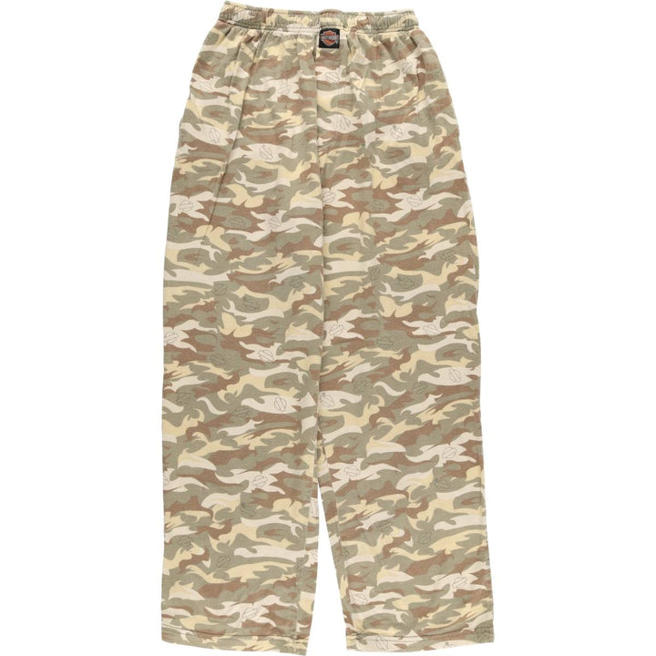 Harley-Davidson Camouflage Pattern Sweatpants, Women's Size Small cotton Khaki type Vintage Second Hand