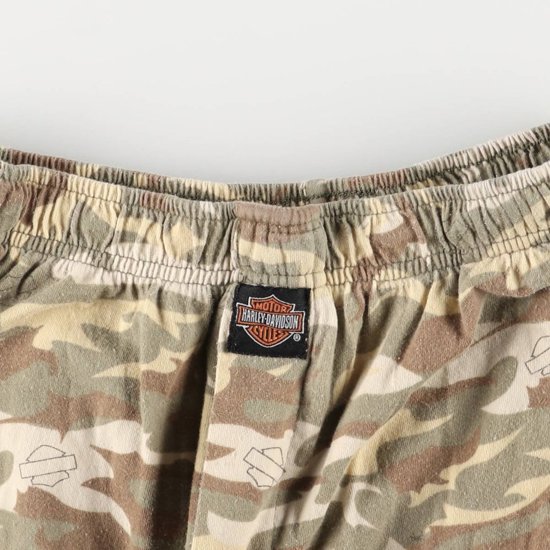 Harley-Davidson Camouflage Pattern Sweatpants, Women's Size Small cotton Khaki type Vintage Second Hand
