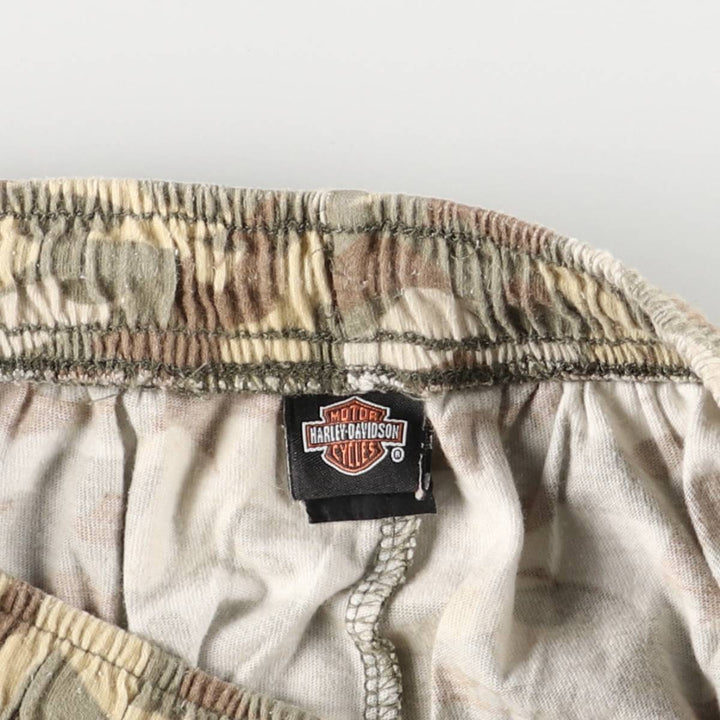 Harley-Davidson Camouflage Pattern Sweatpants, Women's Size Small cotton Khaki type Vintage Second Hand