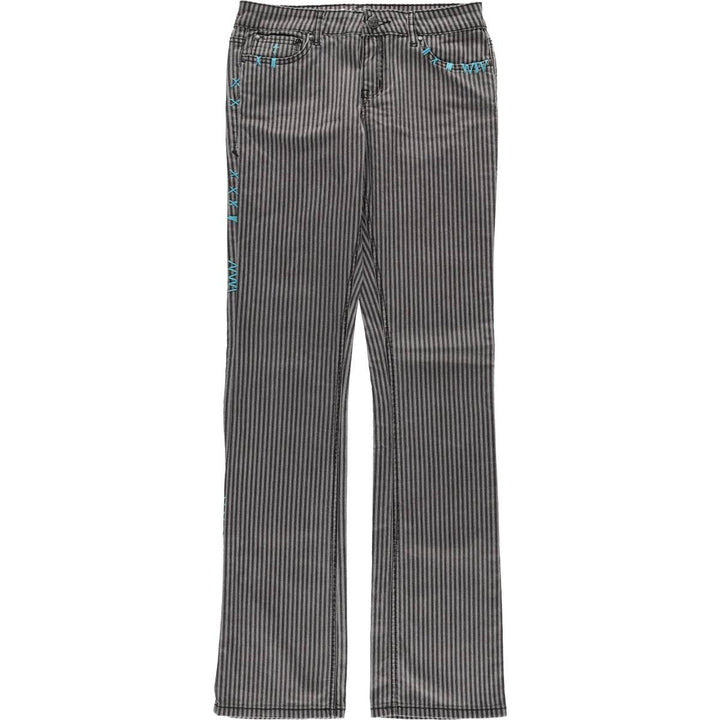 GYPSY SOULE Stripe Pattern Herringbone Bootcut Flare Pants, Women's XL (W31) cotton black type Vintage Second Hand