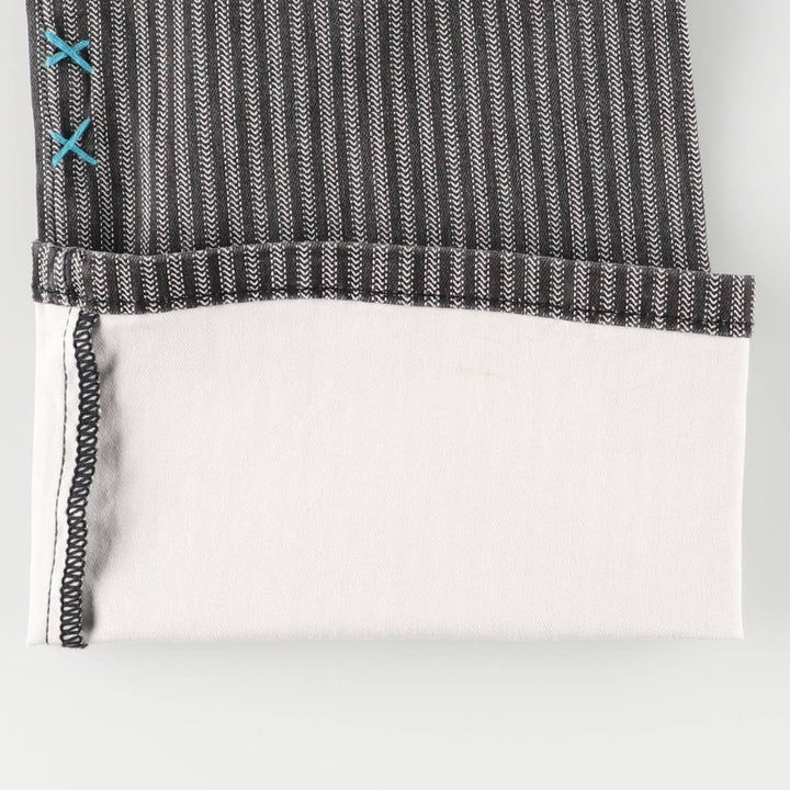 GYPSY SOULE Stripe Pattern Herringbone Bootcut Flare Pants, Women's XL (W31) cotton black type Vintage Second Hand