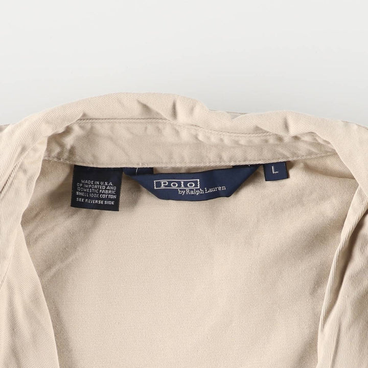 90'S Polo by Ralph Lauren swing top sports jacket, made in the USA, men's size L, vintage cotton Beige type Vintage Second Hand