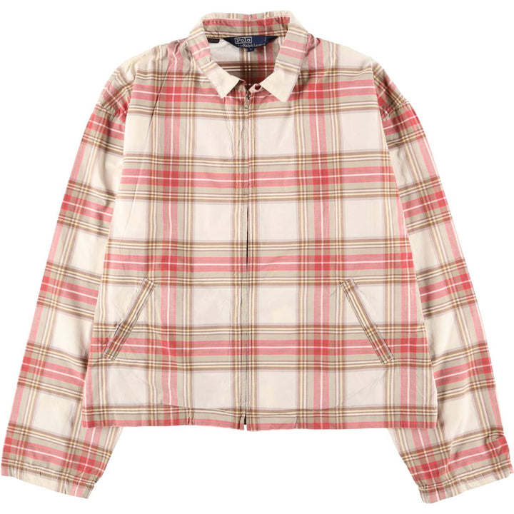 Ralph Lauren POLO by Ralph Lauren Check Pattern Swing Top Sports Jacket, Men's XL cotton Beige type Vintage Second Hand