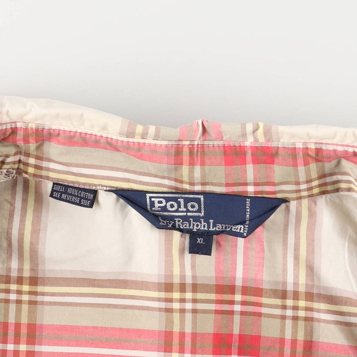 Ralph Lauren POLO by Ralph Lauren Check Pattern Swing Top Sports Jacket, Men's XL cotton Beige type Vintage Second Hand