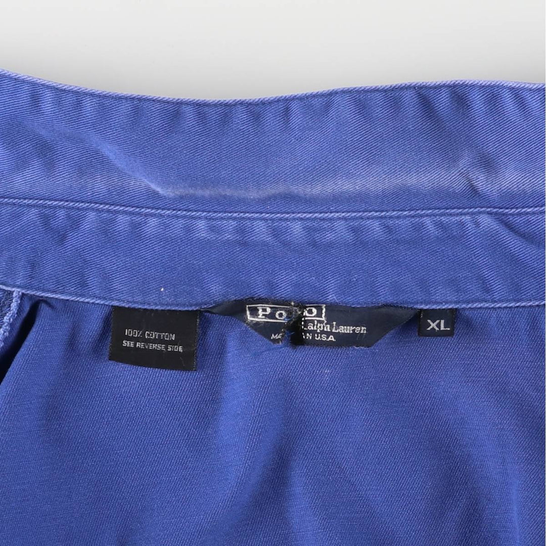 90'S Polo by Ralph Lauren swing top sports jacket, made in the USA, men's XL size, vintage cotton blue type Vintage Second Hand