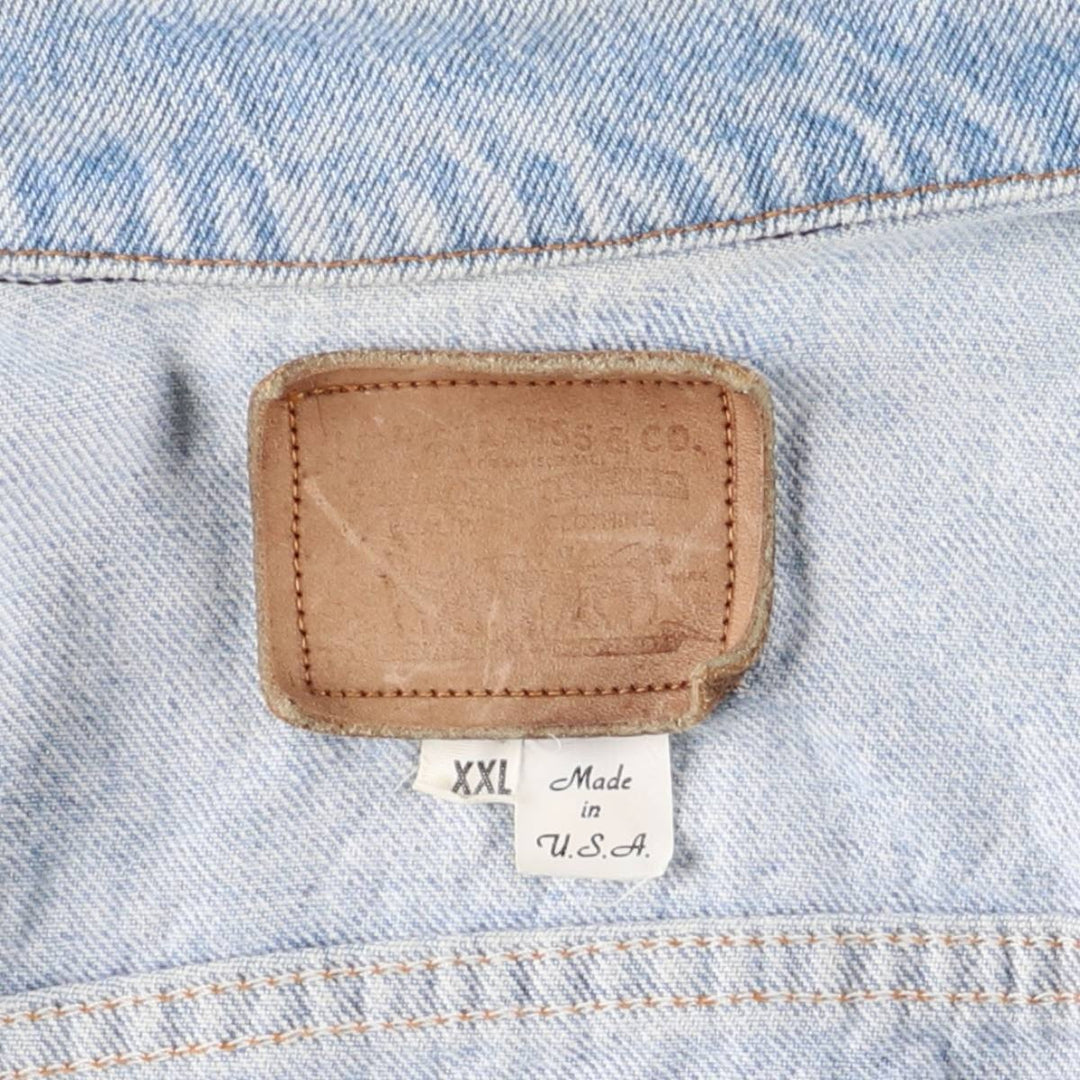 90'S Levi's 73549-0214 Denim Jacket, Made in USA, Men's XXL, Vintage cotton blue type Vintage Second Hand