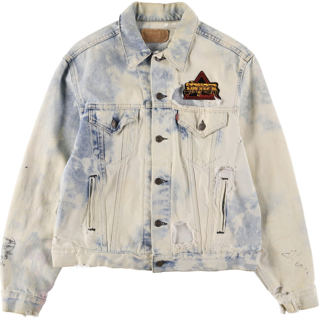 Vintage 1980'S Levi's 70506-0214 Custom Denim Jacket, Made in USA, Men's Size L unclear blue type Vintage Second Hand