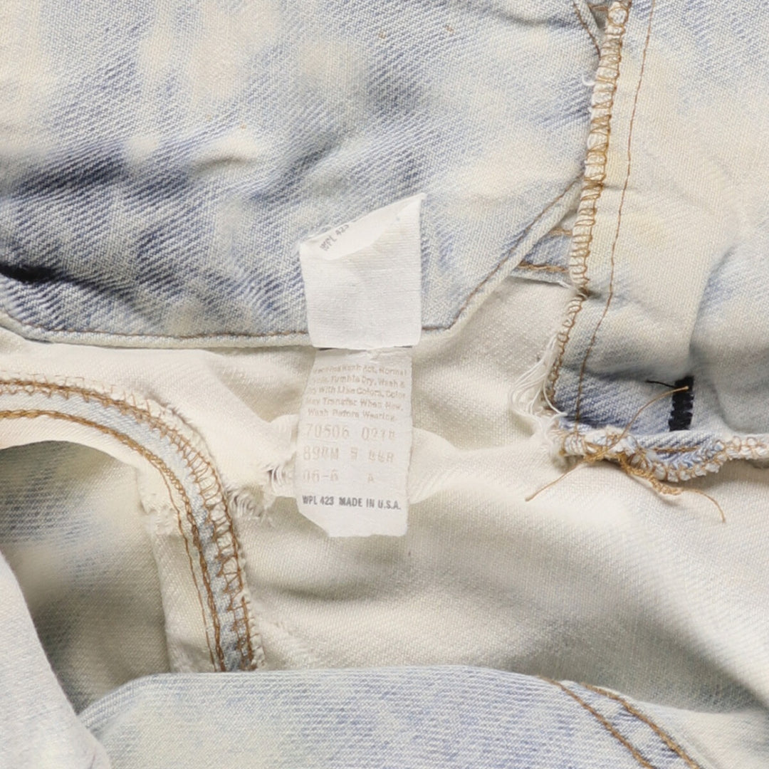 Vintage 1980'S Levi's 70506-0214 Custom Denim Jacket, Made in USA, Men's Size L unclear blue type Vintage Second Hand