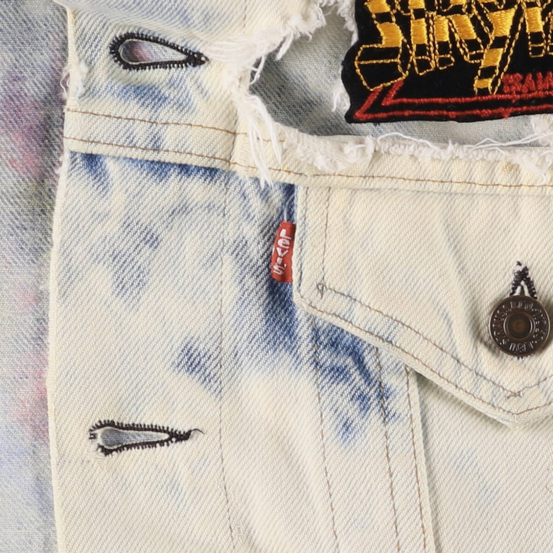 Vintage 1980'S Levi's 70506-0214 Custom Denim Jacket, Made in USA, Men's Size L unclear blue type Vintage Second Hand