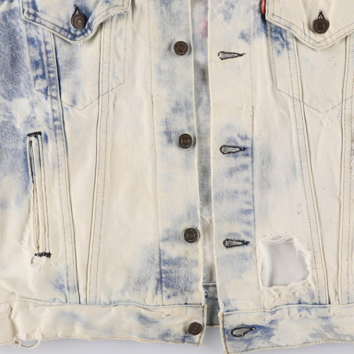 Vintage 1980'S Levi's 70506-0214 Custom Denim Jacket, Made in USA, Men's Size L unclear blue type Vintage Second Hand