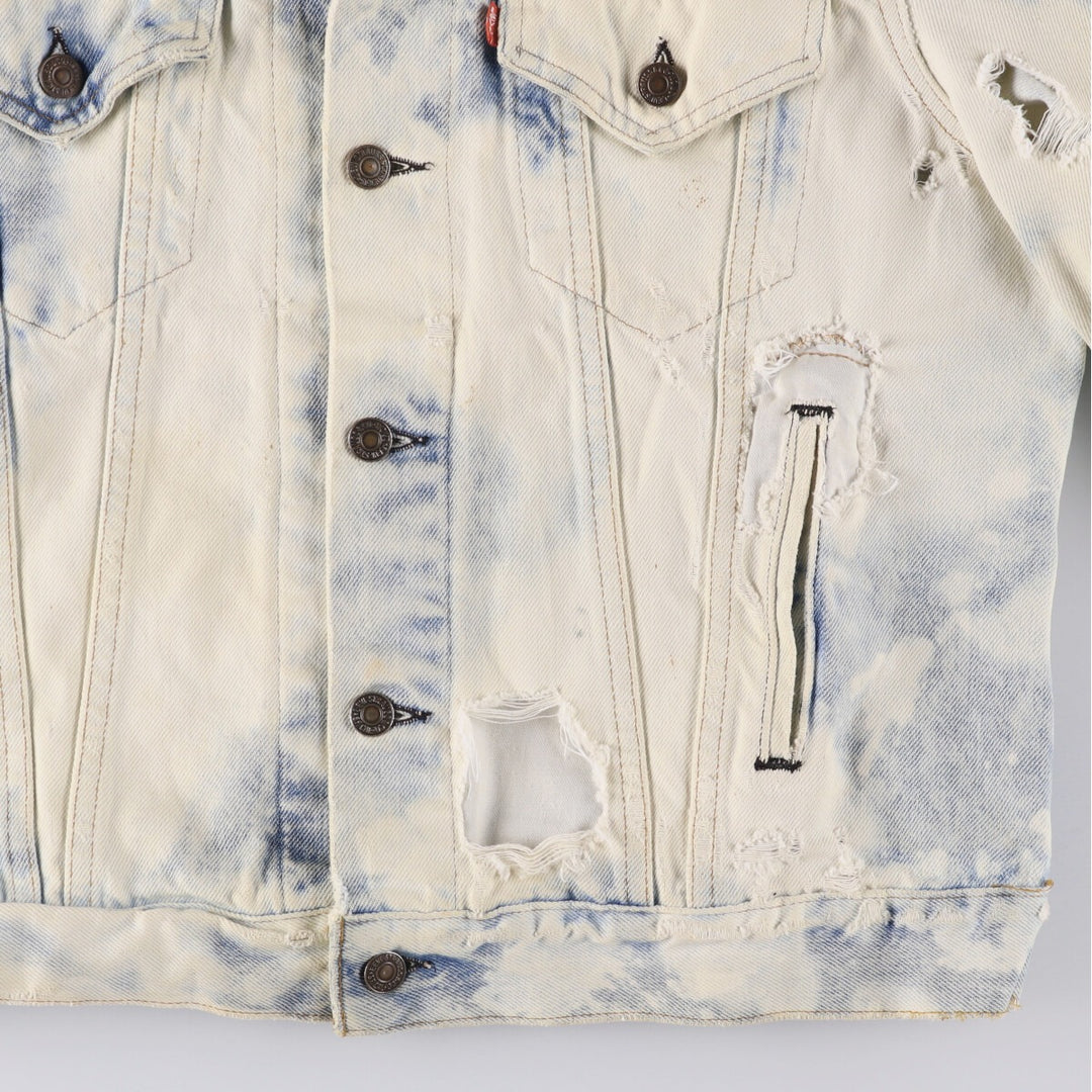 Vintage 1980'S Levi's 70506-0214 Custom Denim Jacket, Made in USA, Men's Size L unclear blue type Vintage Second Hand