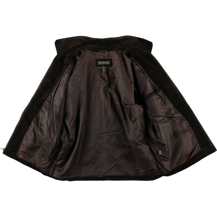 2000'S Banana Republic Swing Top Suede Leather Sports Jacket, Men's Size XL Genuine Leather Cowhide black type Vintage Second Hand