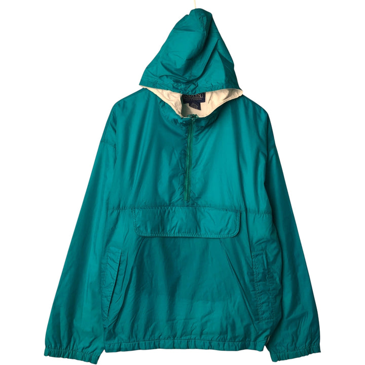 Vintage 80s-90'S Lands'End Anorak Parka, Men's Size L Nylon turquoise blue Vintage Second Hand