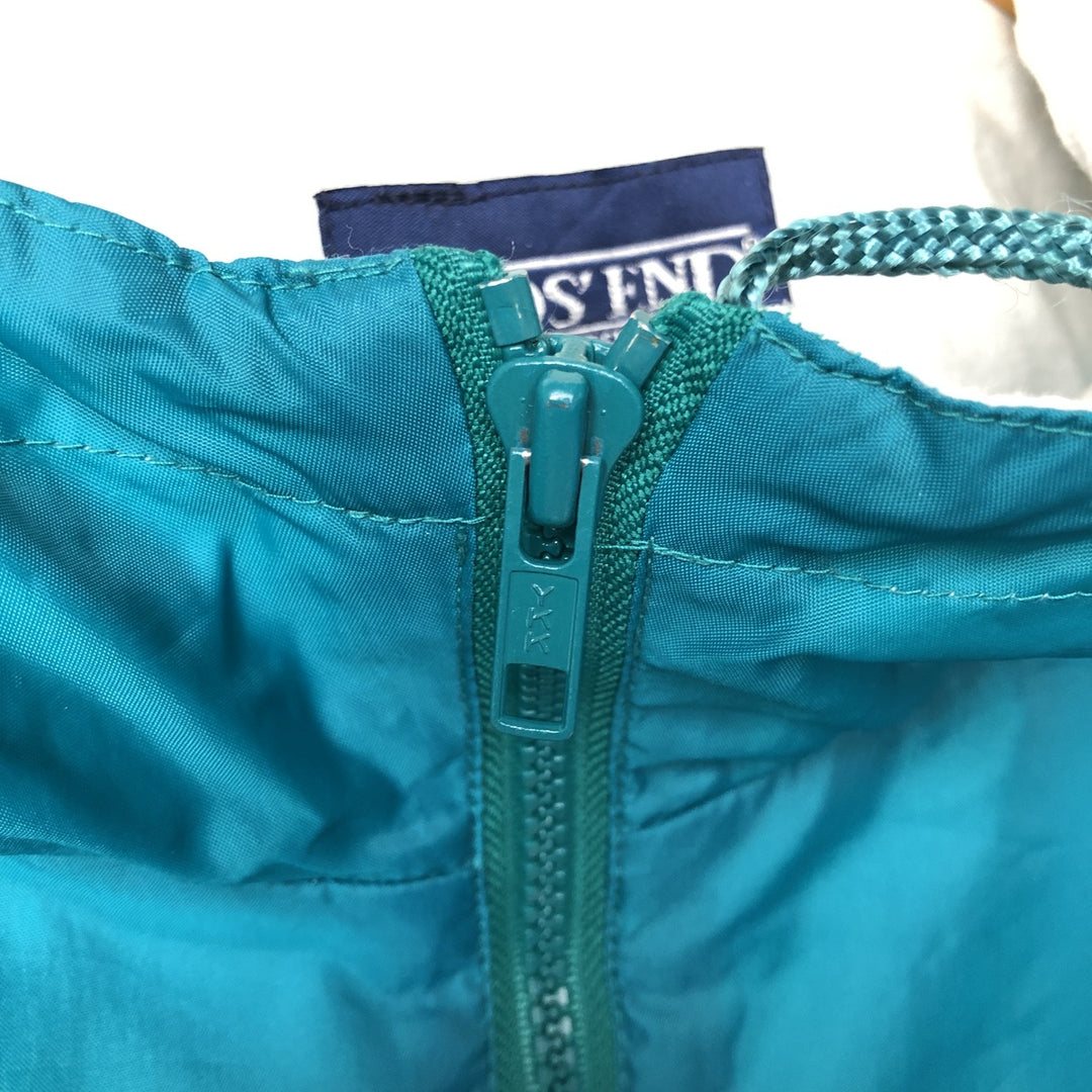 Vintage 80s-90'S Lands'End Anorak Parka, Men's Size L Nylon turquoise blue Vintage Second Hand