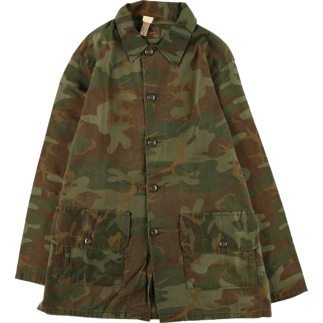 Vintage 1970'S SAFTBAK Camouflage Pattern Hunting Jacket, Men's Size L cotton Khaki type Vintage Second Hand