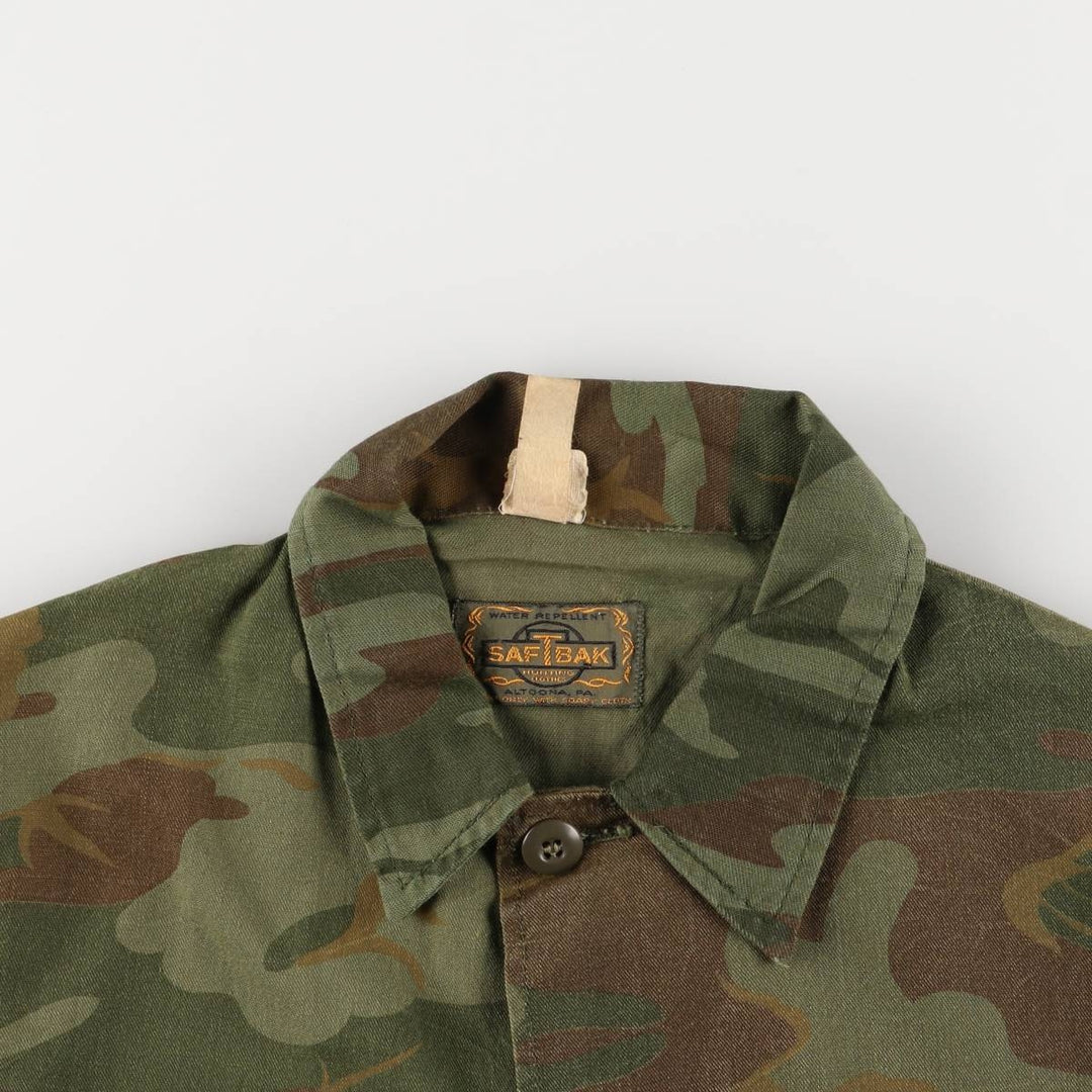 Vintage 1970'S SAFTBAK Camouflage Pattern Hunting Jacket, Men's Size L cotton Khaki type Vintage Second Hand