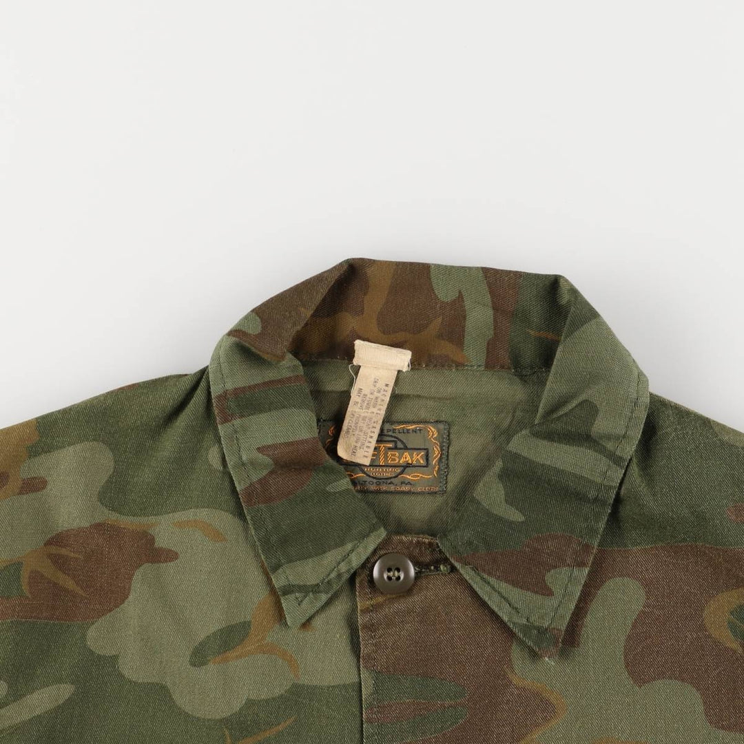 Vintage 1970'S SAFTBAK Camouflage Pattern Hunting Jacket, Men's Size L cotton Khaki type Vintage Second Hand
