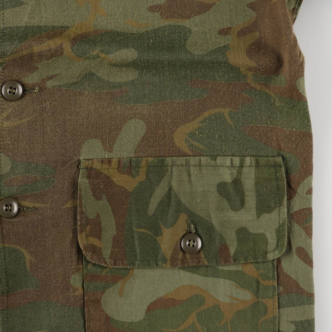 Vintage 1970'S SAFTBAK Camouflage Pattern Hunting Jacket, Men's Size L cotton Khaki type Vintage Second Hand