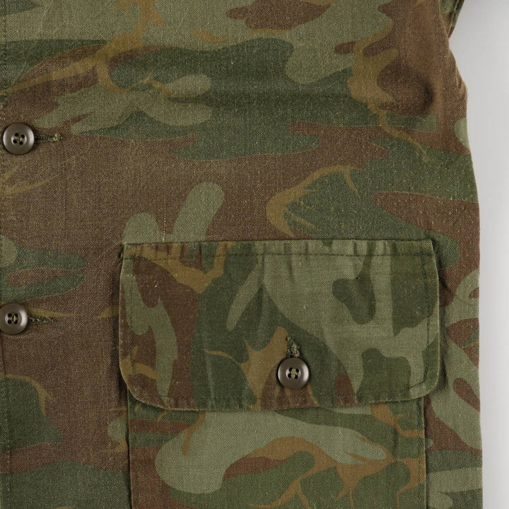Vintage 1970'S SAFTBAK Camouflage Pattern Hunting Jacket, Men's Size L cotton Khaki type Vintage Second Hand