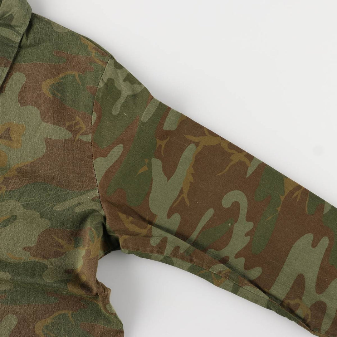 Vintage 1970'S SAFTBAK Camouflage Pattern Hunting Jacket, Men's Size L cotton Khaki type Vintage Second Hand
