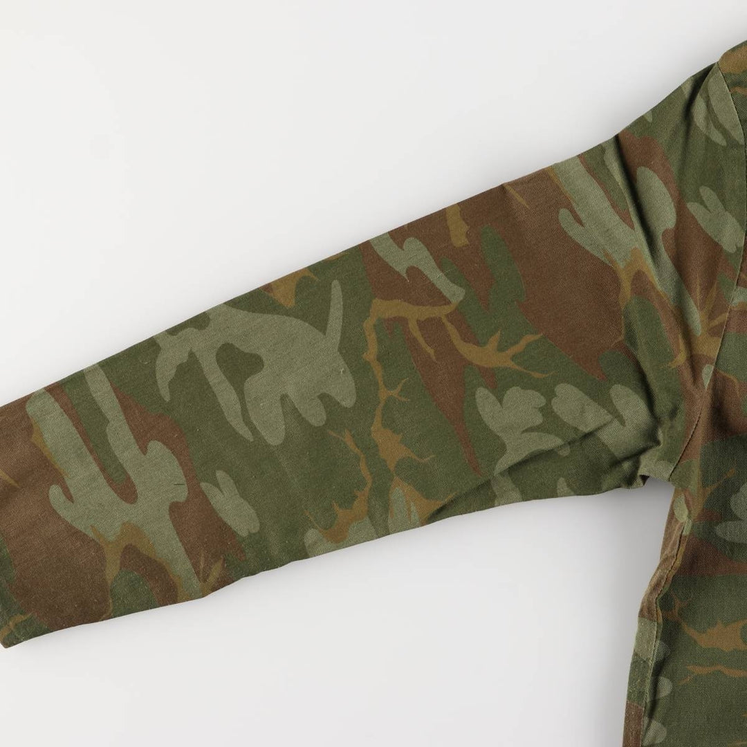 Vintage 1970'S SAFTBAK Camouflage Pattern Hunting Jacket, Men's Size L cotton Khaki type Vintage Second Hand