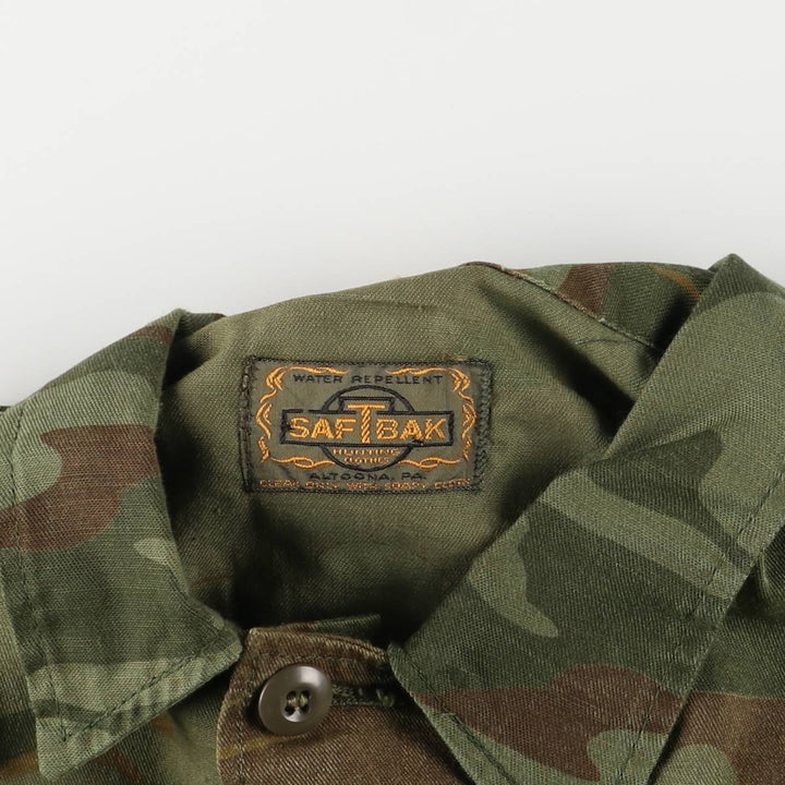Vintage 1970'S SAFTBAK Camouflage Pattern Hunting Jacket, Men's Size L cotton Khaki type Vintage Second Hand