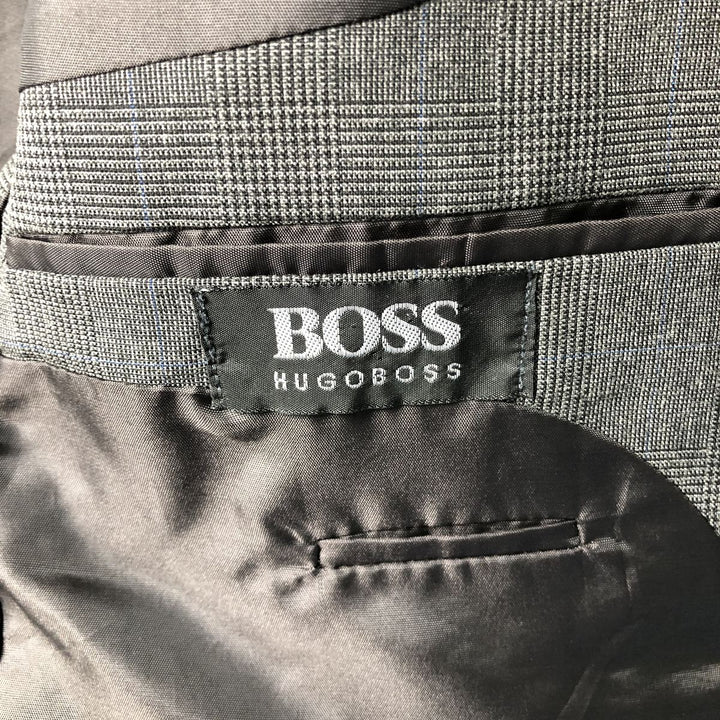 Hugo Boss Glen Check Houndstooth Pattern Tailored Jacket, Men's Size L unclear gray type Vintage Second Hand