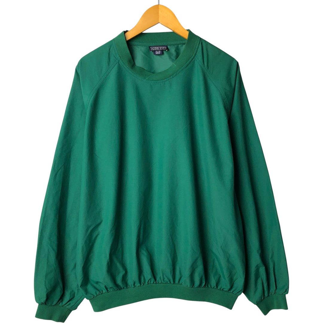 00'S LANDS'END nylon pullover, men's size L Nylon green type Vintage Second Hand
