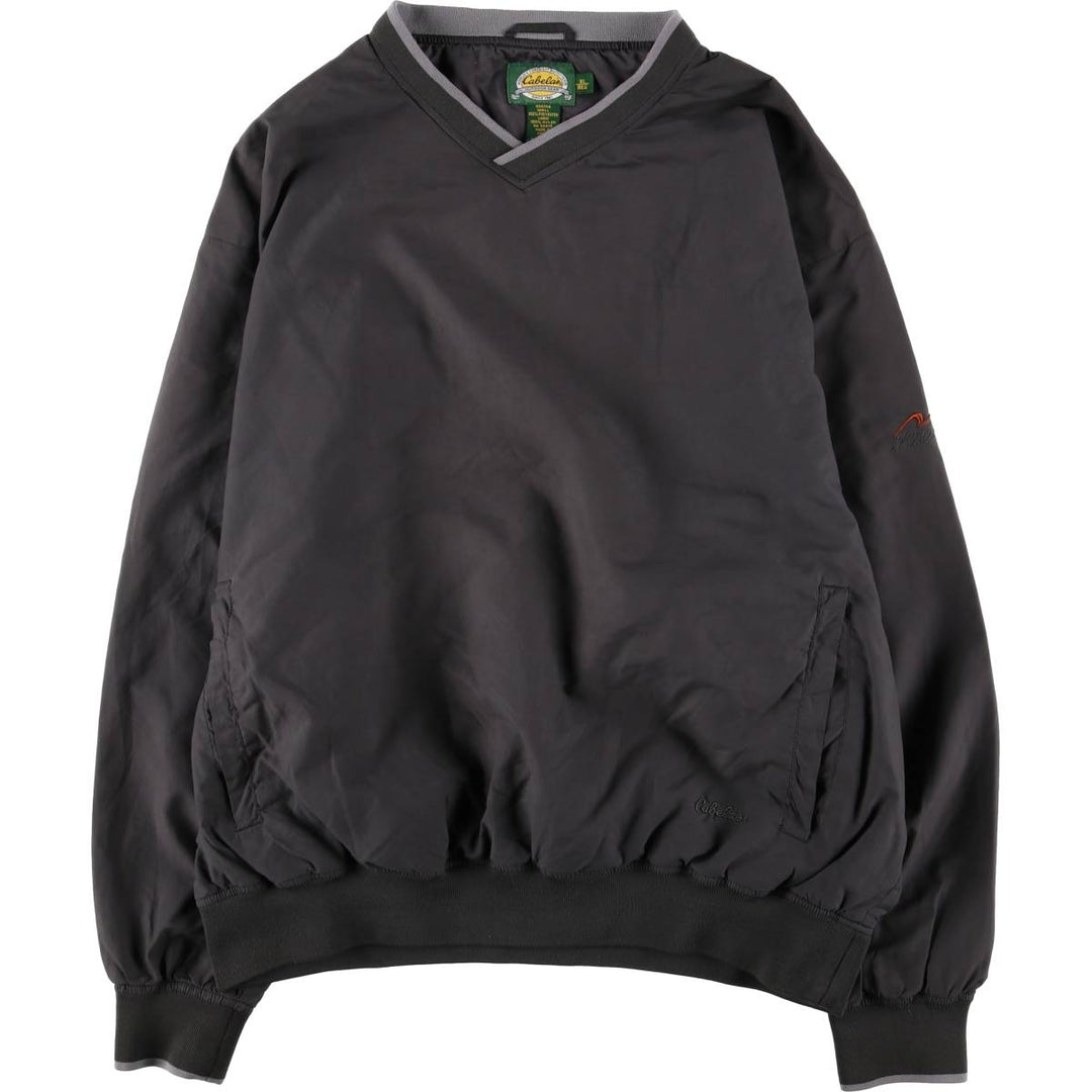 90s-00'S Cabela's Windcrest V-neck warm-up pullover, men's size XL polyester gray type Vintage Second Hand