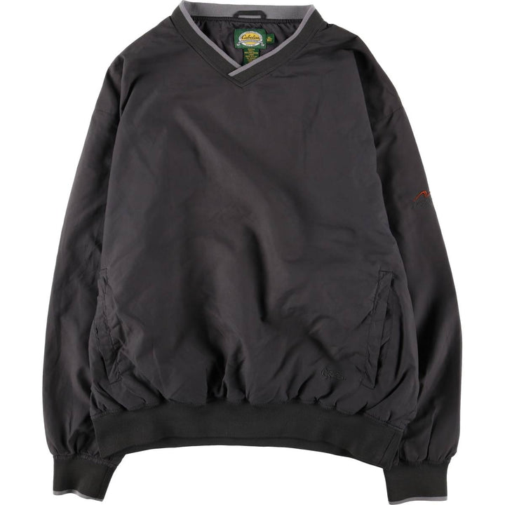 90s-00'S Cabela's Windcrest V-neck warm-up pullover, men's size XL polyester gray type Vintage Second Hand