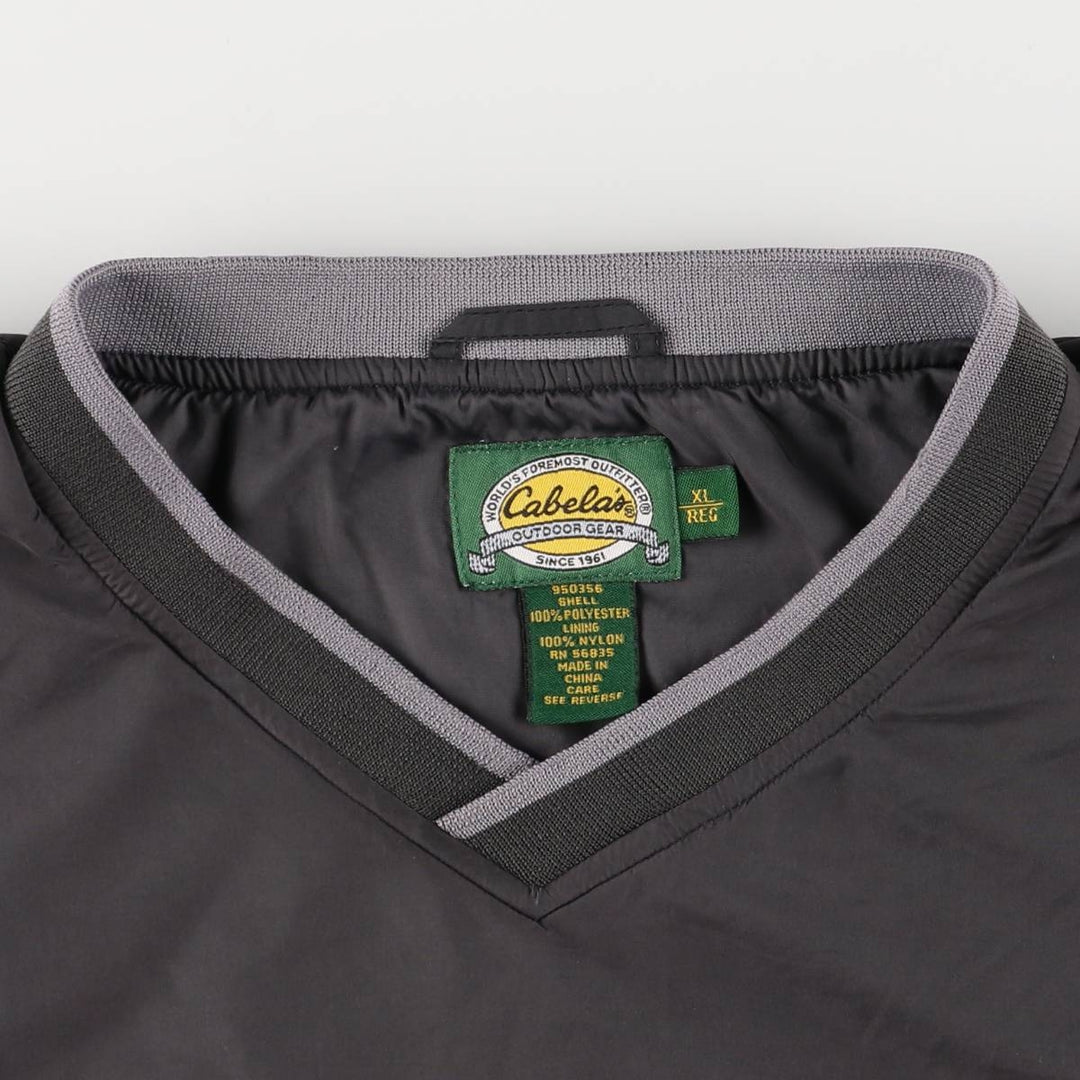 90s-00'S Cabela's Windcrest V-neck warm-up pullover, men's size XL polyester gray type Vintage Second Hand