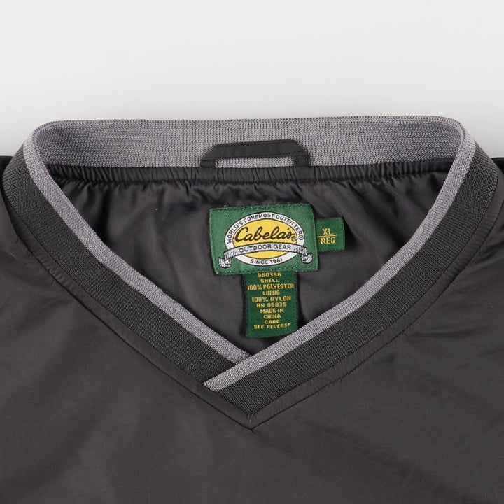 90s-00'S Cabela's Windcrest V-neck warm-up pullover, men's size XL polyester gray type Vintage Second Hand