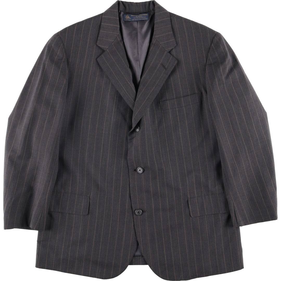 90'S Brooks Brothers MAKERS Striped Wool Tailored Jacket, Made in USA, Men's Size Medium wool gray type Vintage Second Hand