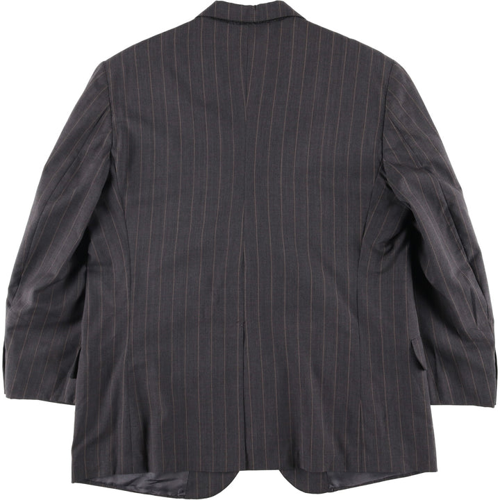 90'S Brooks Brothers MAKERS Striped Wool Tailored Jacket, Made in USA, Men's Size Medium wool gray type Vintage Second Hand