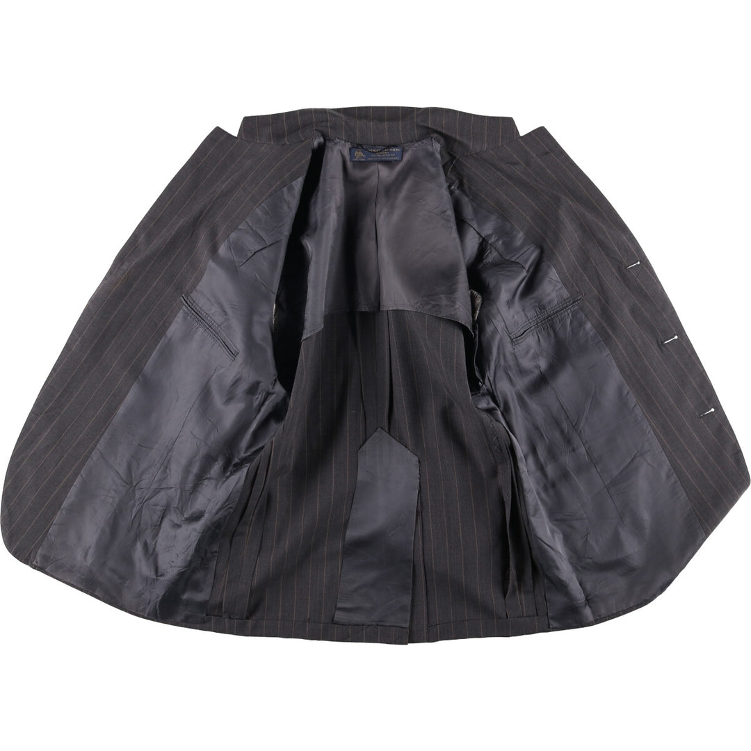 90'S Brooks Brothers MAKERS Striped Wool Tailored Jacket, Made in USA, Men's Size Medium wool gray type Vintage Second Hand