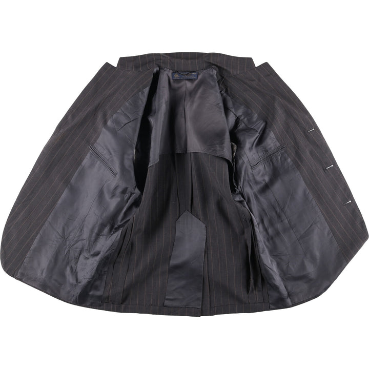 90'S Brooks Brothers MAKERS Striped Wool Tailored Jacket, Made in USA, Men's Size Medium wool gray type Vintage Second Hand