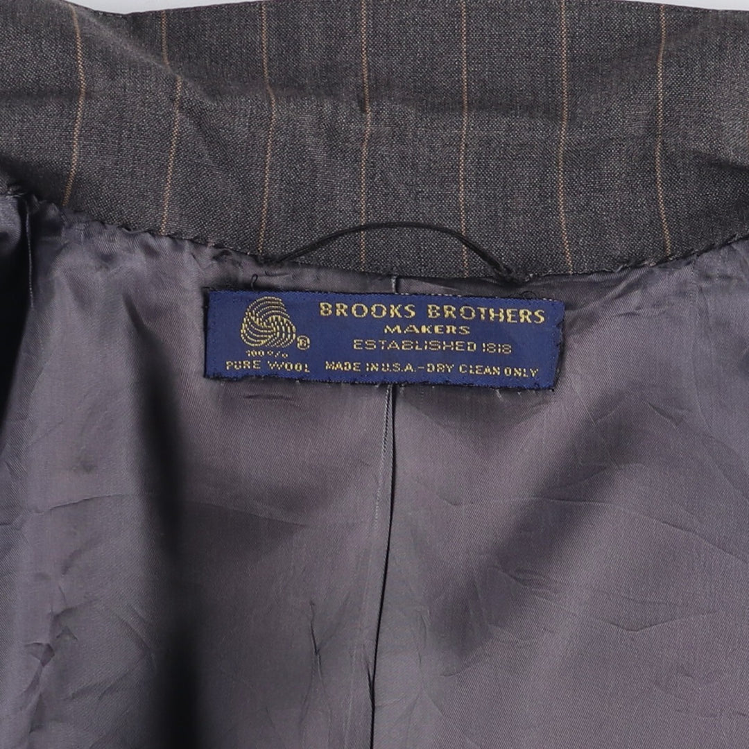 90'S Brooks Brothers MAKERS Striped Wool Tailored Jacket, Made in USA, Men's Size Medium wool gray type Vintage Second Hand