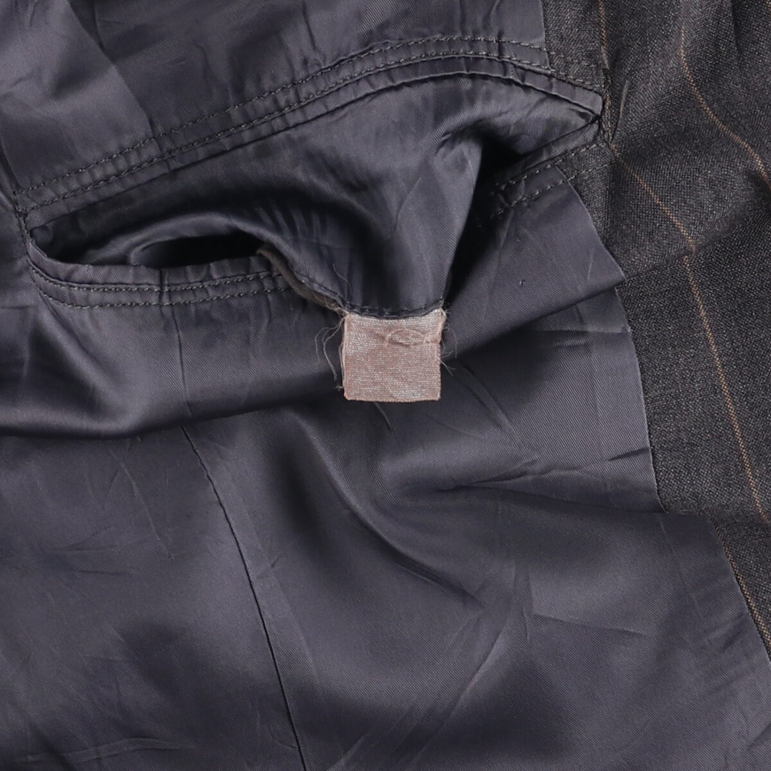 90'S Brooks Brothers MAKERS Striped Wool Tailored Jacket, Made in USA, Men's Size Medium wool gray type Vintage Second Hand