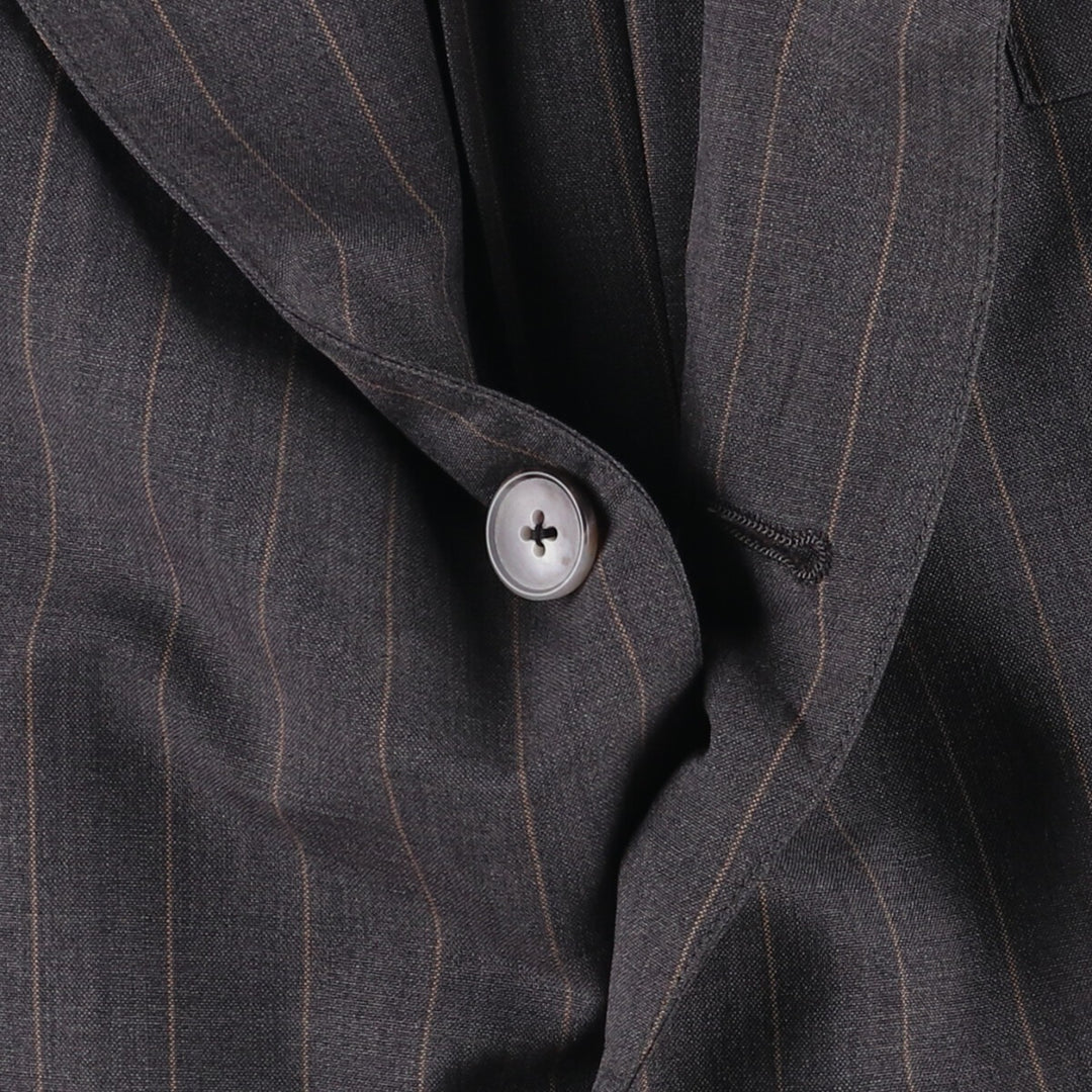 90'S Brooks Brothers MAKERS Striped Wool Tailored Jacket, Made in USA, Men's Size Medium wool gray type Vintage Second Hand