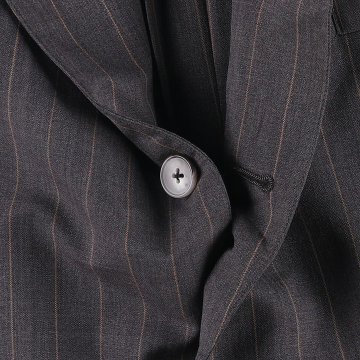 90'S Brooks Brothers MAKERS Striped Wool Tailored Jacket, Made in USA, Men's Size Medium wool gray type Vintage Second Hand