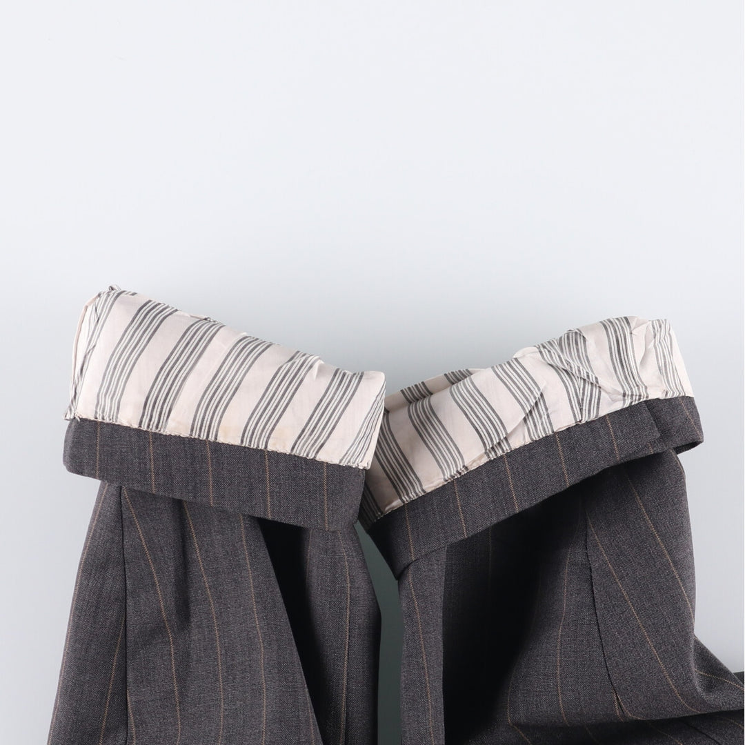 90'S Brooks Brothers MAKERS Striped Wool Tailored Jacket, Made in USA, Men's Size Medium wool gray type Vintage Second Hand