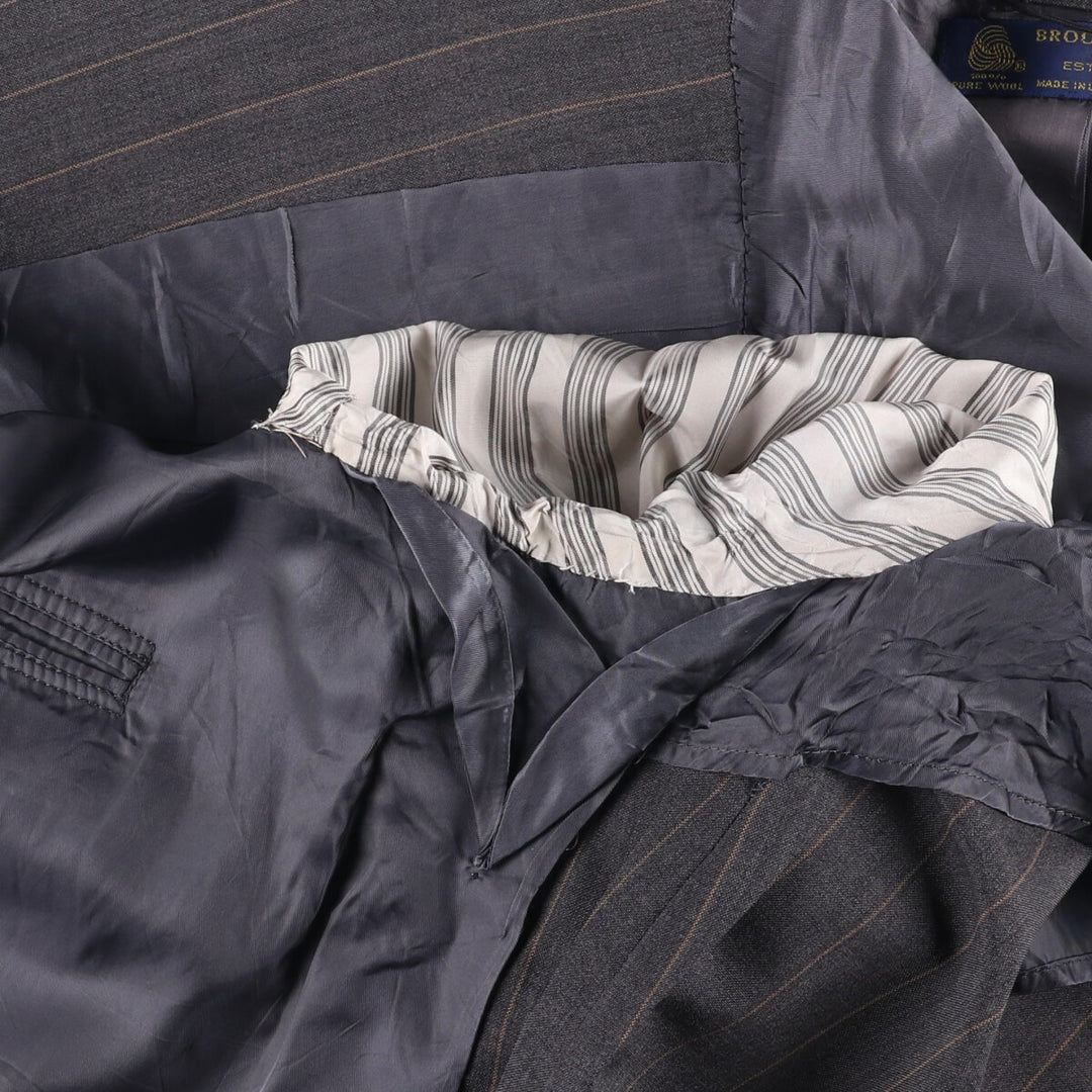 90'S Brooks Brothers MAKERS Striped Wool Tailored Jacket, Made in USA, Men's Size Medium wool gray type Vintage Second Hand