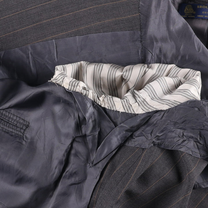 90'S Brooks Brothers MAKERS Striped Wool Tailored Jacket, Made in USA, Men's Size Medium wool gray type Vintage Second Hand