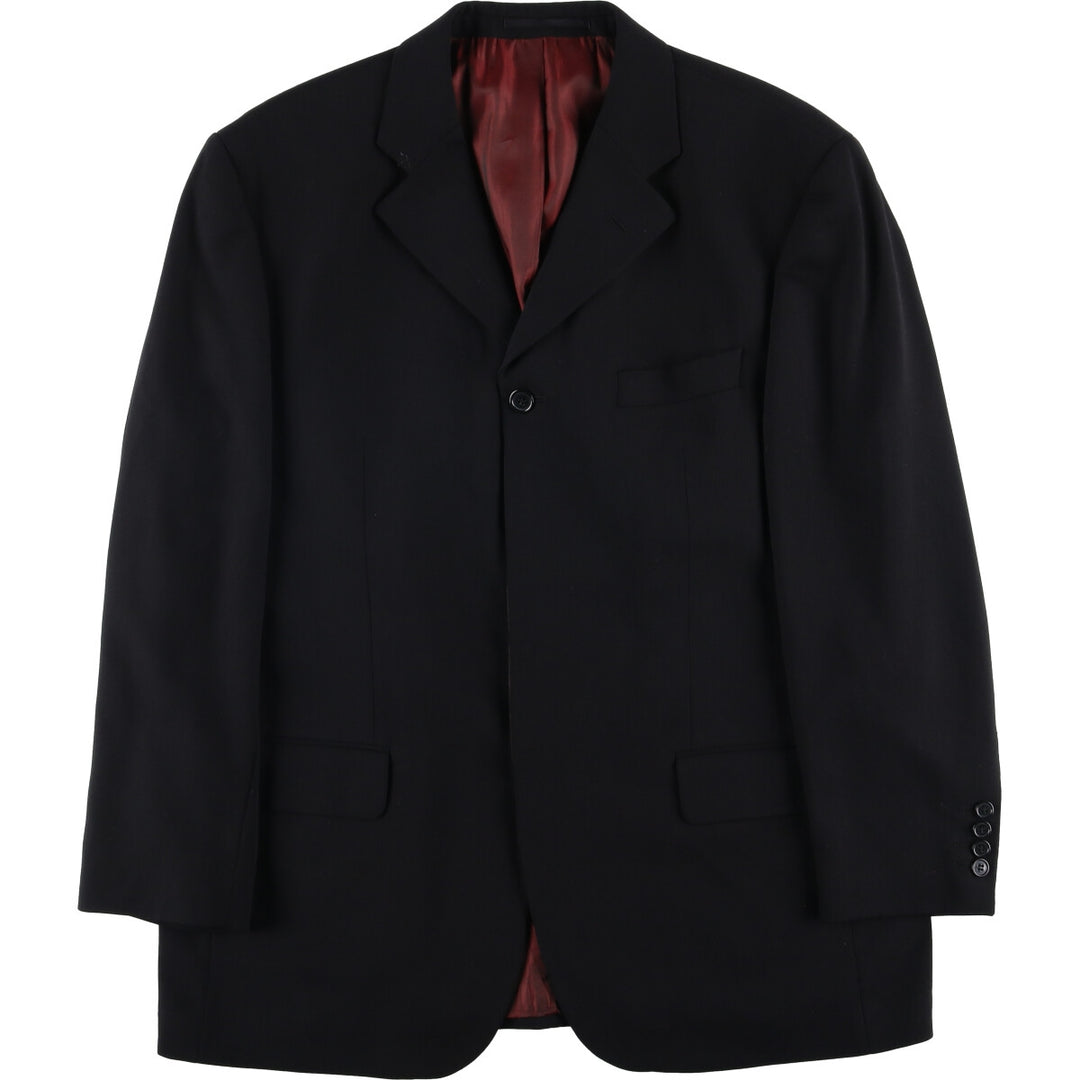 Ultimo Striped Wool Tailored Jacket, Men's Size L wool black type Vintage Second Hand