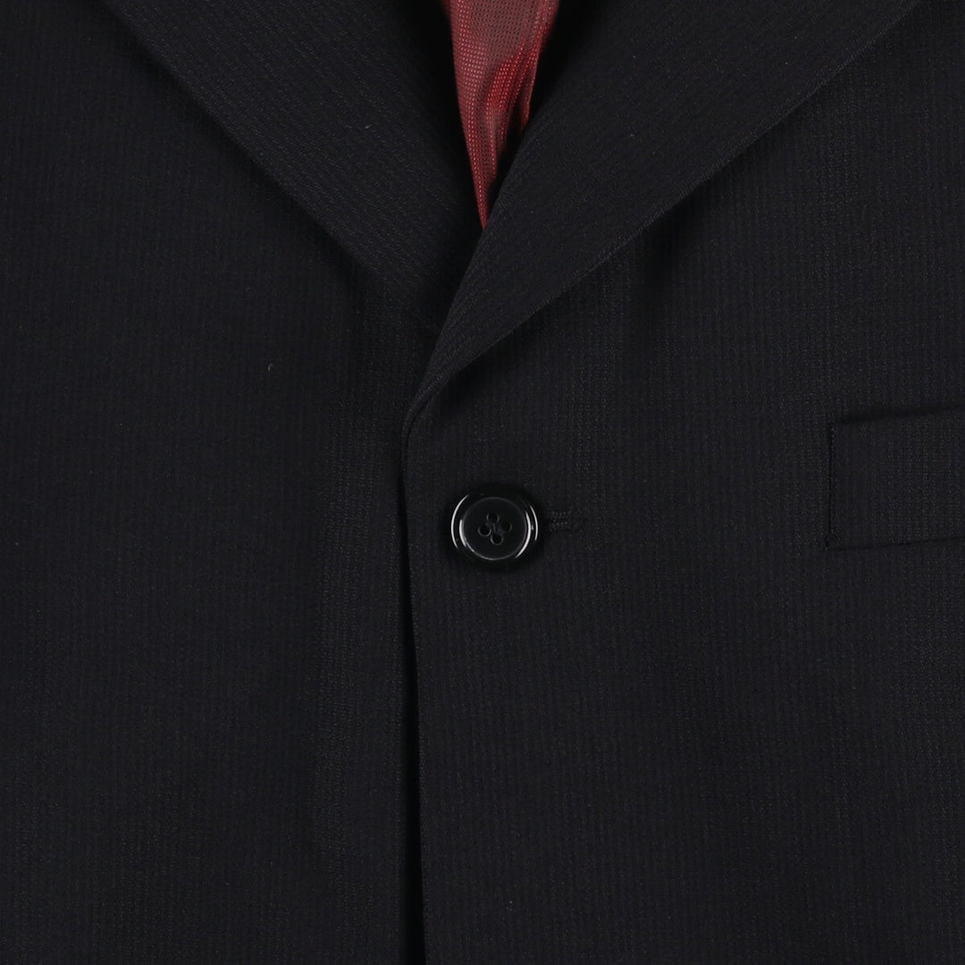 Ultimo Striped Wool Tailored Jacket, Men's Size L wool black type Vintage Second Hand