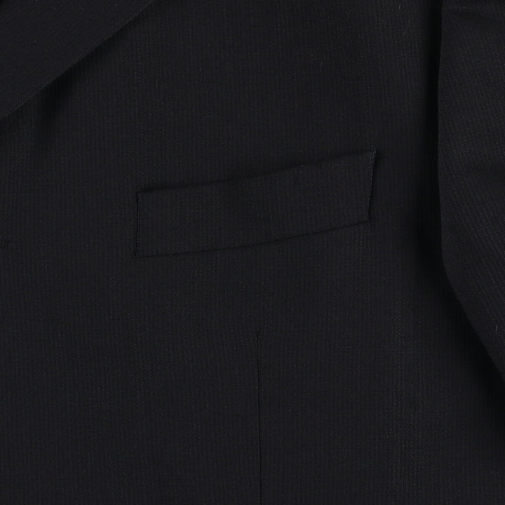 Ultimo Striped Wool Tailored Jacket, Men's Size L wool black type Vintage Second Hand